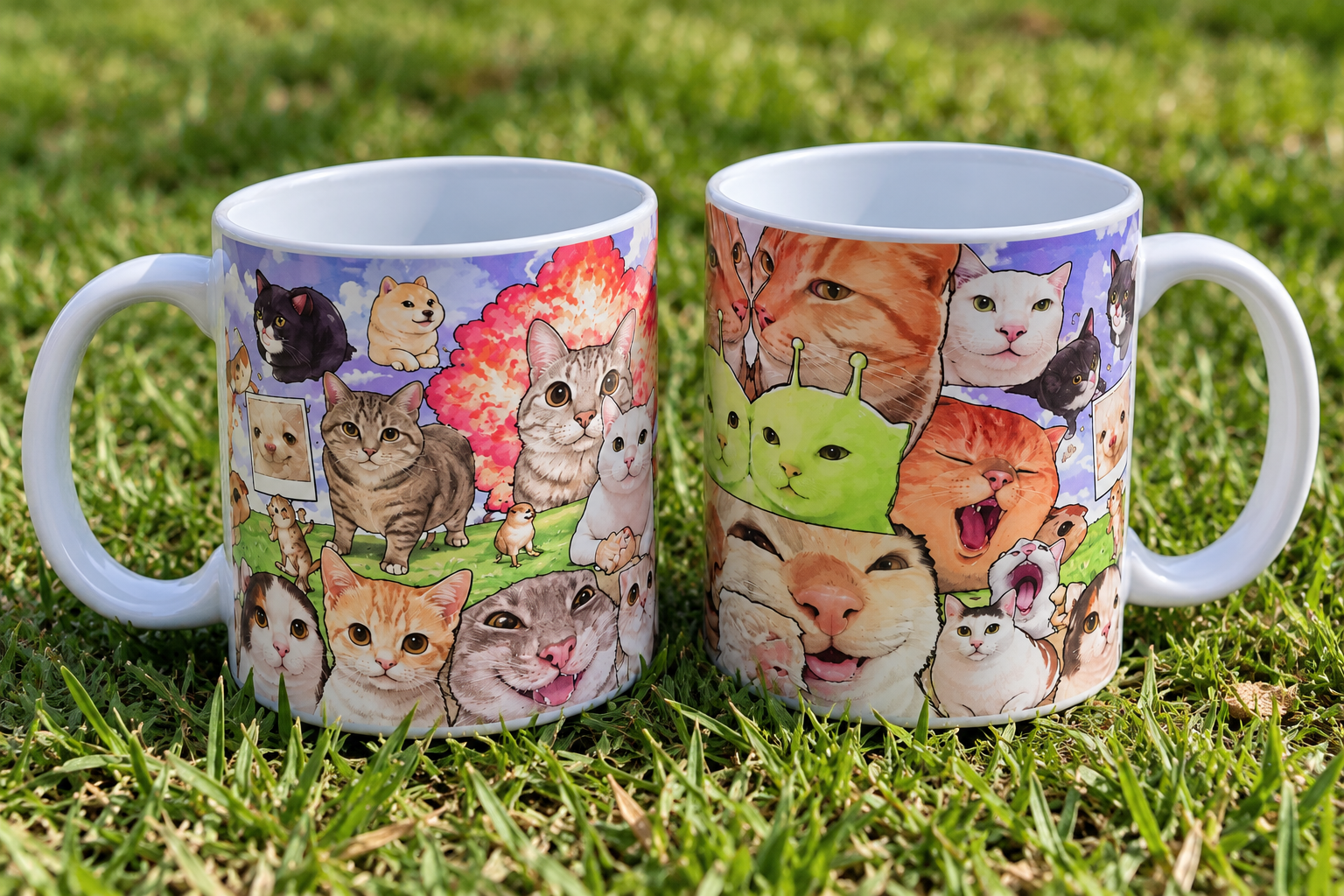 Funny Cat Meme Mug 11oz Ceramic Coffee Cup by The Cozy Press